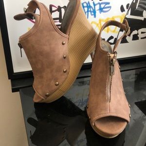 Sugar Shoes| Sugar Brown Espadrille Wedge Sandal